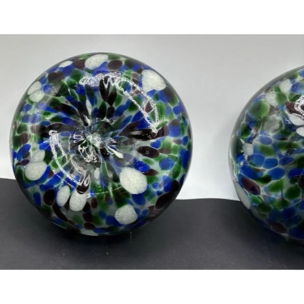 Vintage Handblown Glass Votive Candle Holder Set Of 2